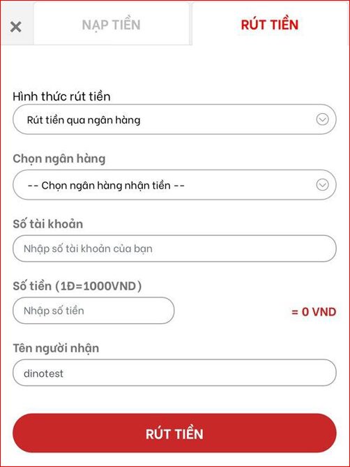 Nạp và rút tiền tại Red88