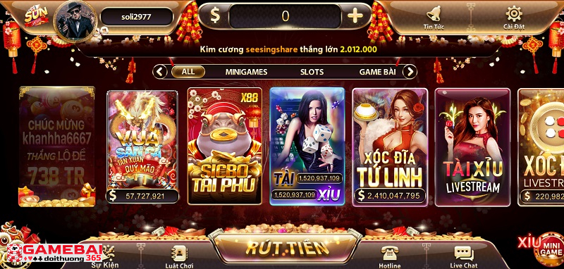 Ưu điểm nổi trội của cổng game bài Sunwin chính là kho game đa dạng