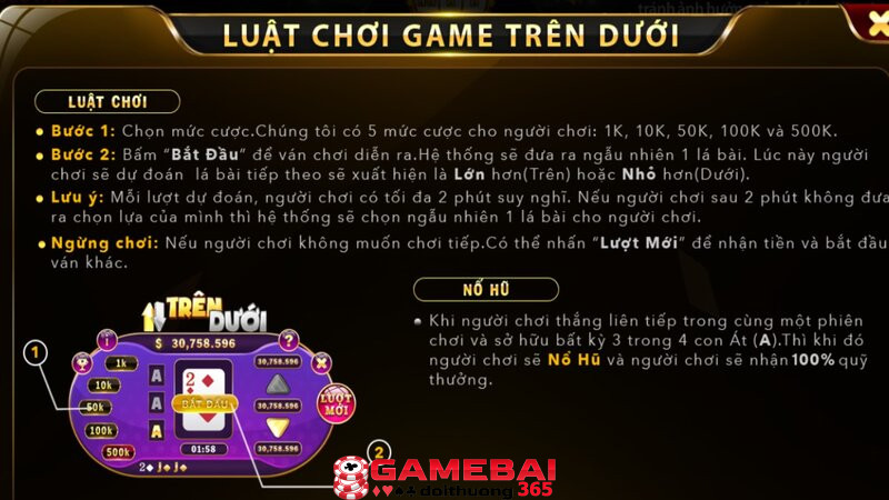 Hướng dẫn chơi game đổi thưởng trên dưới Hit Club chi tiết dành cho người mới